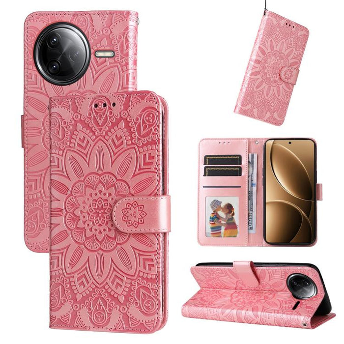 Funda para teléfono de piel con girasoles en relieve, For Redmi 15a 5G, For Redmi Turbo 5 Max 5G / Poco X8 Pro Max 5G, For Redmi Turbo 5 5G / Poco X8 Pro 5G, For Redmi Note 15 Pro+ 5G 163.3mm / Poco M8 Pro 5G                                            ...