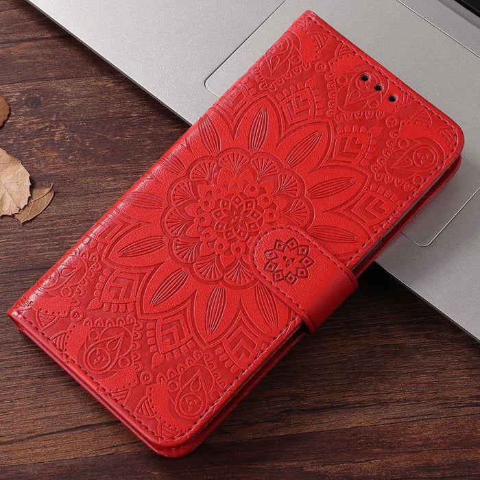 Funda para teléfono de piel con girasoles en relieve, For Redmi Note 14 4G 163.25mm Global, For Redmi Note 14 5G, For Redmi Note 14 Pro 5G / Note 14 Pro+ 5G, For Redmi 14C 4G, For Redmi K70 Ultra, For Redmi 13 4G / Redmi Note 13R