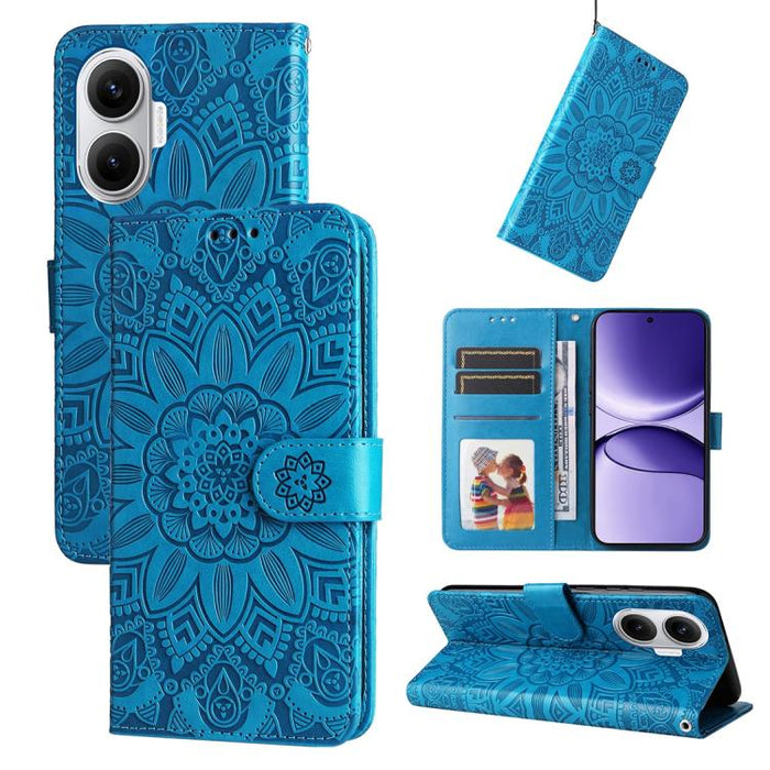 Funda para teléfono de piel con girasoles en relieve, For Redmi 15a 5G, For Redmi Turbo 5 Max 5G / Poco X8 Pro Max 5G, For Redmi Turbo 5 5G / Poco X8 Pro 5G, For Redmi Note 15 Pro+ 5G 163.3mm / Poco M8 Pro 5G                                            ...