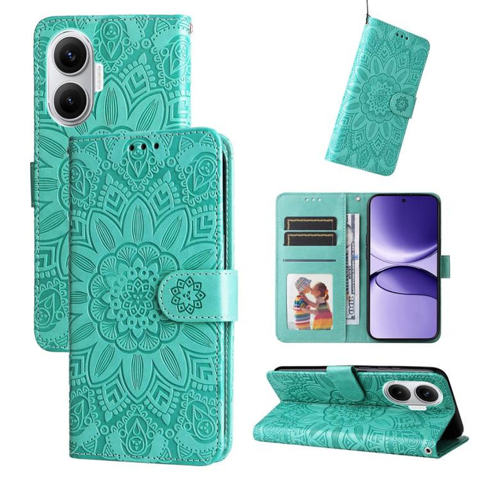Funda para teléfono de piel con girasoles en relieve, For Redmi 15a 5G, For Redmi Turbo 5 Max 5G / Poco X8 Pro Max 5G, For Redmi Turbo 5 5G / Poco X8 Pro 5G, For Redmi Note 15 Pro+ 5G 163.3mm / Poco M8 Pro 5G                                            ...