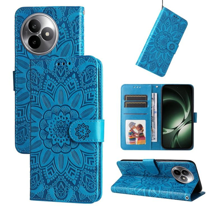 Funda para teléfono de piel con girasoles en relieve, For Redmi 15a 5G, For Redmi Turbo 5 Max 5G / Poco X8 Pro Max 5G, For Redmi Turbo 5 5G / Poco X8 Pro 5G, For Redmi Note 15 Pro+ 5G 163.3mm / Poco M8 Pro 5G                                            ...