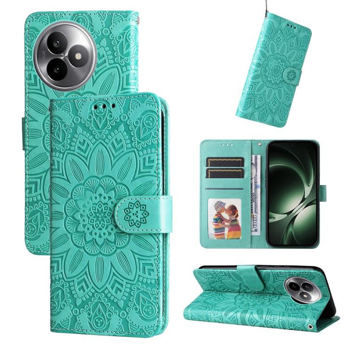 Funda para teléfono de piel con girasoles en relieve, For Redmi 15a 5G, For Redmi Turbo 5 Max 5G / Poco X8 Pro Max 5G, For Redmi Turbo 5 5G / Poco X8 Pro 5G, For Redmi Note 15 Pro+ 5G 163.3mm / Poco M8 Pro 5G                                            ...