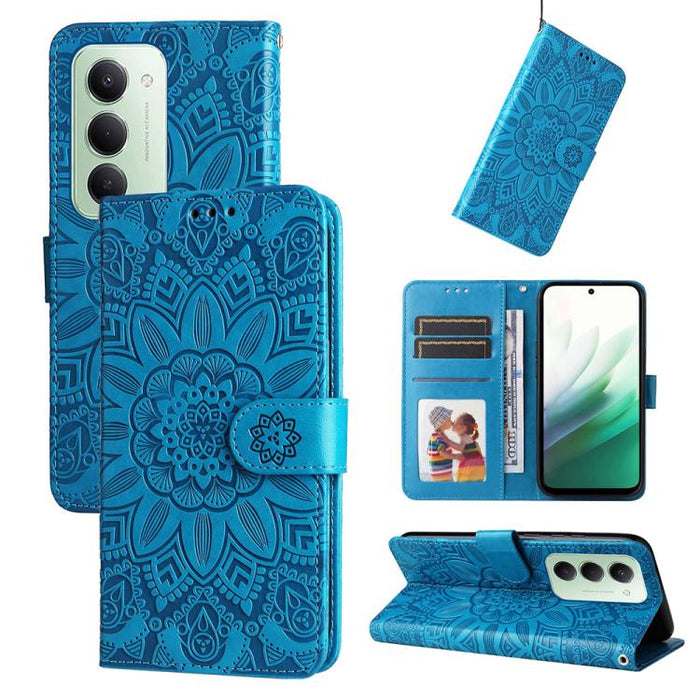 Funda para teléfono de piel con girasoles en relieve, For Redmi 15a 5G, For Redmi Turbo 5 Max 5G / Poco X8 Pro Max 5G, For Redmi Turbo 5 5G / Poco X8 Pro 5G, For Redmi Note 15 Pro+ 5G 163.3mm / Poco M8 Pro 5G                                            ...