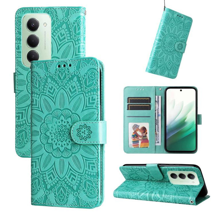 Funda para teléfono de piel con girasoles en relieve, For Redmi 15a 5G, For Redmi Turbo 5 Max 5G / Poco X8 Pro Max 5G, For Redmi Turbo 5 5G / Poco X8 Pro 5G, For Redmi Note 15 Pro+ 5G 163.3mm / Poco M8 Pro 5G                                            ...