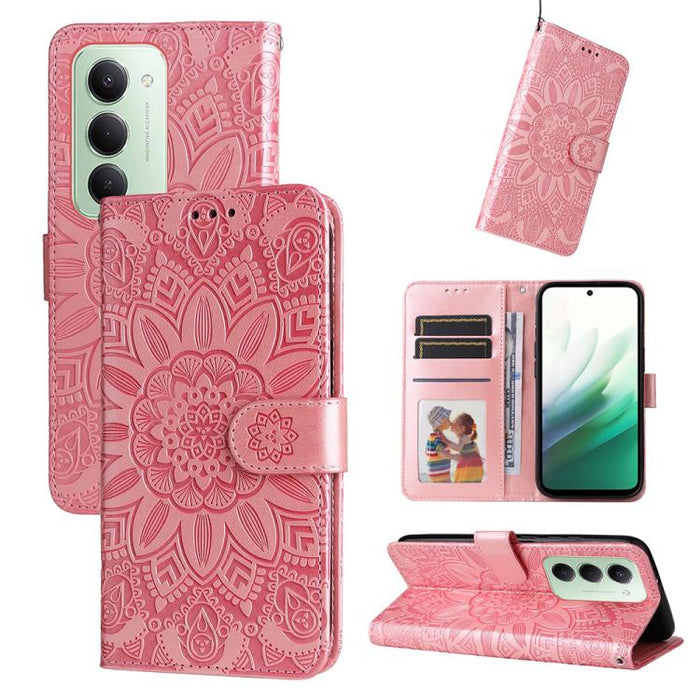 Funda para teléfono de piel con girasoles en relieve, For Redmi 15a 5G, For Redmi Turbo 5 Max 5G / Poco X8 Pro Max 5G, For Redmi Turbo 5 5G / Poco X8 Pro 5G, For Redmi Note 15 Pro+ 5G 163.3mm / Poco M8 Pro 5G                                            ...