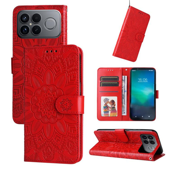 Funda para teléfono de piel con girasoles en relieve, For Redmi 15a 5G, For Redmi Turbo 5 Max 5G / Poco X8 Pro Max 5G, For Redmi Turbo 5 5G / Poco X8 Pro 5G, For Redmi Note 15 Pro+ 5G 163.3mm / Poco M8 Pro 5G                                            ...