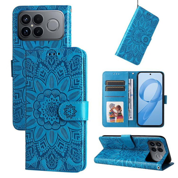 Funda para teléfono de piel con girasoles en relieve, For Redmi 15a 5G, For Redmi Turbo 5 Max 5G / Poco X8 Pro Max 5G, For Redmi Turbo 5 5G / Poco X8 Pro 5G, For Redmi Note 15 Pro+ 5G 163.3mm / Poco M8 Pro 5G                                            ...