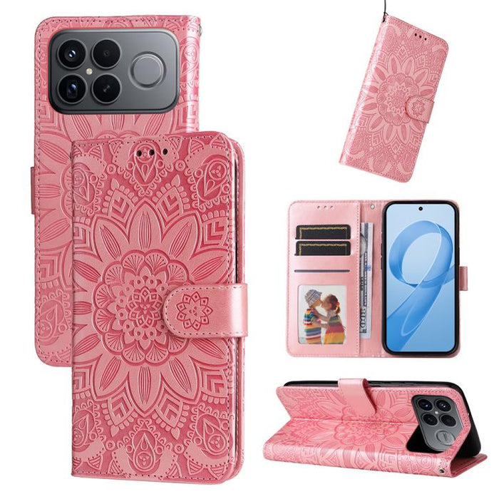 Funda para teléfono de piel con girasoles en relieve, For Redmi 15a 5G, For Redmi Turbo 5 Max 5G / Poco X8 Pro Max 5G, For Redmi Turbo 5 5G / Poco X8 Pro 5G, For Redmi Note 15 Pro+ 5G 163.3mm / Poco M8 Pro 5G                                            ...