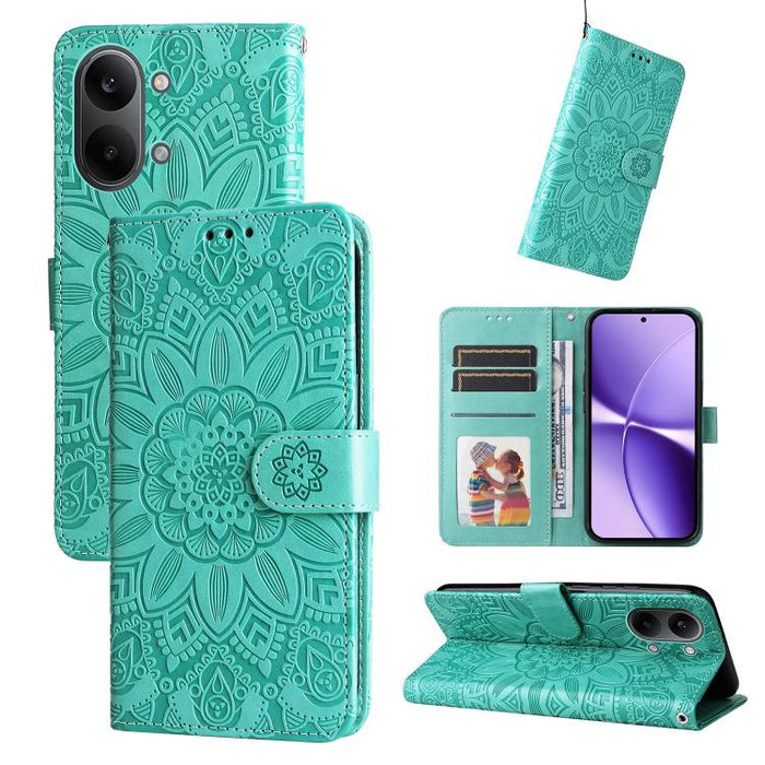 Funda para teléfono de piel con girasoles en relieve, For Redmi 15a 5G, For Redmi Turbo 5 Max 5G / Poco X8 Pro Max 5G, For Redmi Turbo 5 5G / Poco X8 Pro 5G, For Redmi Note 15 Pro+ 5G 163.3mm / Poco M8 Pro 5G                                            ...