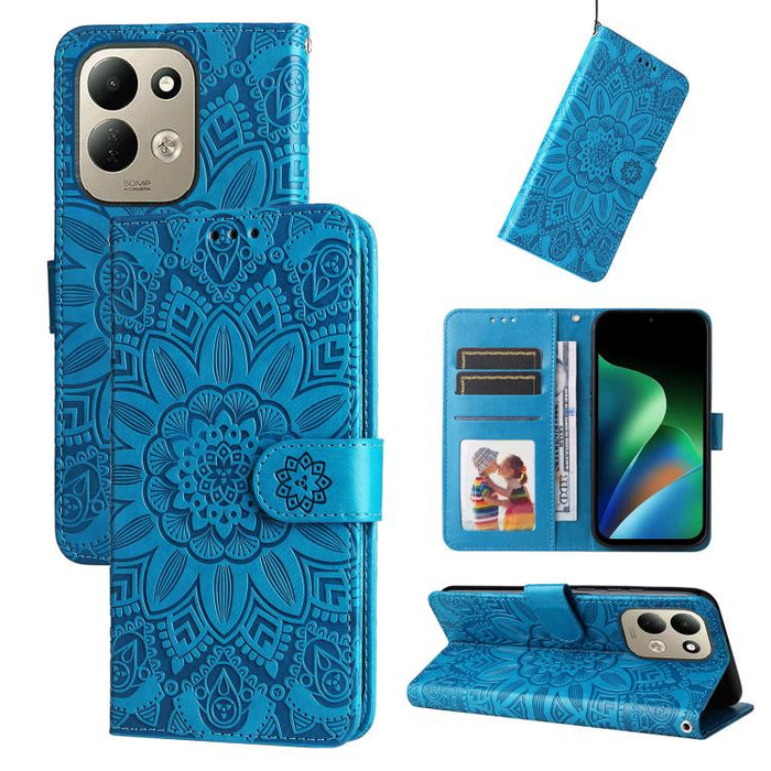 Funda para teléfono de piel con girasoles en relieve, For Redmi 15a 5G, For Redmi Turbo 5 Max 5G / Poco X8 Pro Max 5G, For Redmi Turbo 5 5G / Poco X8 Pro 5G, For Redmi Note 15 Pro+ 5G 163.3mm / Poco M8 Pro 5G                                            ...
