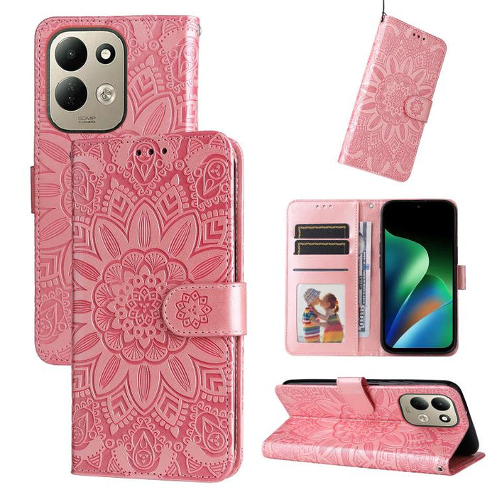 Funda para teléfono de piel con girasoles en relieve, For Redmi 15a 5G, For Redmi Turbo 5 Max 5G / Poco X8 Pro Max 5G, For Redmi Turbo 5 5G / Poco X8 Pro 5G, For Redmi Note 15 Pro+ 5G 163.3mm / Poco M8 Pro 5G                                            ...