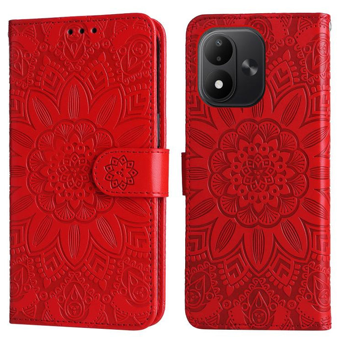 Funda para teléfono de piel con girasoles en relieve, For Redmi 15a 5G, For Redmi Turbo 5 Max 5G / Poco X8 Pro Max 5G, For Redmi Turbo 5 5G / Poco X8 Pro 5G, For Redmi Note 15 Pro+ 5G 163.3mm / Poco M8 Pro 5G                                            ...