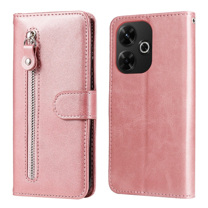 Funda para teléfono de cuero con cremallera y textura de becerro a la moda, For Redmi Note 14 4G 163.25mm Global, For Redmi Note 14 5G, For Redmi Note 14 Pro 5G / Note 14 Pro+ 5G, For Redmi 14C 4G, For Redmi K70 Ultra, For Redmi 13 4G / Redmi Note 13R