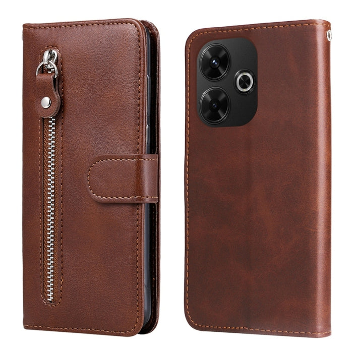 Funda para teléfono de cuero con cremallera y textura de becerro a la moda, For Redmi Note 14 4G 163.25mm Global, For Redmi Note 14 5G, For Redmi Note 14 Pro 5G / Note 14 Pro+ 5G, For Redmi 14C 4G, For Redmi K70 Ultra, For Redmi 13 4G / Redmi Note 13R