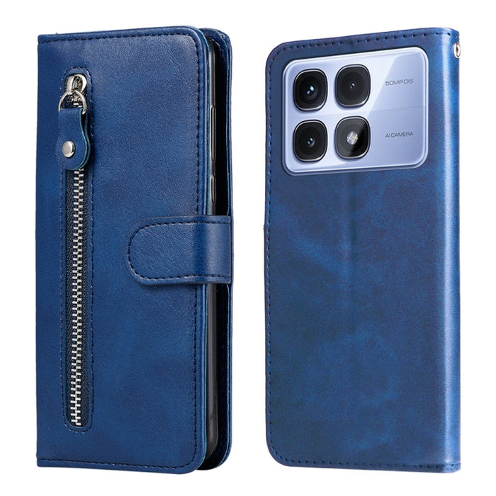 Funda para teléfono de cuero con cremallera y textura de becerro a la moda, For Redmi Note 14 4G 163.25mm Global, For Redmi Note 14 5G, For Redmi Note 14 Pro 5G / Note 14 Pro+ 5G, For Redmi 14C 4G, For Redmi K70 Ultra, For Redmi 13 4G / Redmi Note 13R