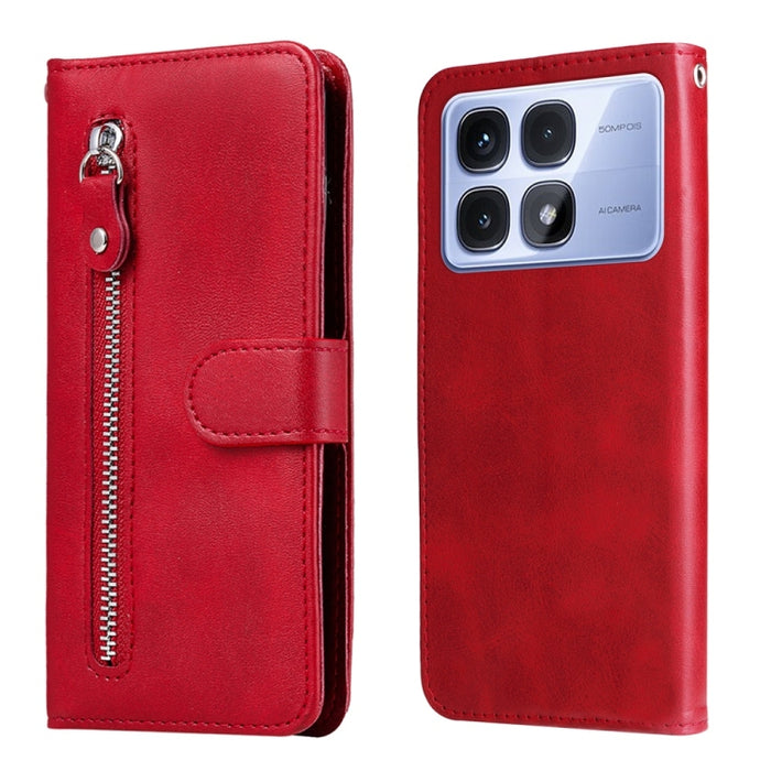 Funda para teléfono de cuero con cremallera y textura de becerro a la moda, For Redmi Note 14 4G 163.25mm Global, For Redmi Note 14 5G, For Redmi Note 14 Pro 5G / Note 14 Pro+ 5G, For Redmi 14C 4G, For Redmi K70 Ultra, For Redmi 13 4G / Redmi Note 13R