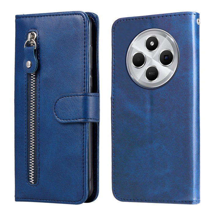 Funda para teléfono de cuero con cremallera y textura de becerro a la moda, For Redmi Note 14 4G 163.25mm Global, For Redmi Note 14 5G, For Redmi Note 14 Pro 5G / Note 14 Pro+ 5G, For Redmi 14C 4G, For Redmi K70 Ultra, For Redmi 13 4G / Redmi Note 13R