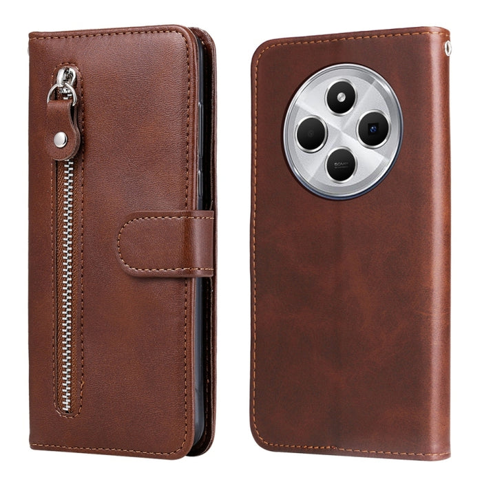 Funda para teléfono de cuero con cremallera y textura de becerro a la moda, For Redmi Note 14 4G 163.25mm Global, For Redmi Note 14 5G, For Redmi Note 14 Pro 5G / Note 14 Pro+ 5G, For Redmi 14C 4G, For Redmi K70 Ultra, For Redmi 13 4G / Redmi Note 13R