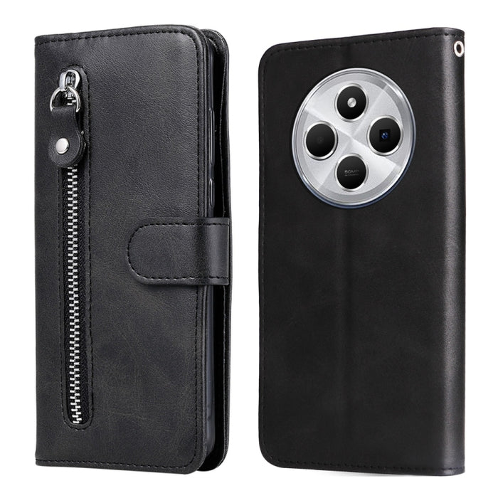 Funda para teléfono de cuero con cremallera y textura de becerro a la moda, For Redmi Note 14 4G 163.25mm Global, For Redmi Note 14 5G, For Redmi Note 14 Pro 5G / Note 14 Pro+ 5G, For Redmi 14C 4G, For Redmi K70 Ultra, For Redmi 13 4G / Redmi Note 13R