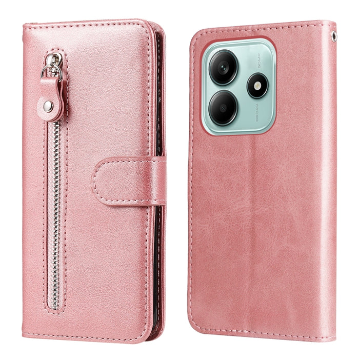 Funda para teléfono de cuero con cremallera y textura de becerro a la moda, For Redmi Note 14 4G 163.25mm Global, For Redmi Note 14 5G, For Redmi Note 14 Pro 5G / Note 14 Pro+ 5G, For Redmi 14C 4G, For Redmi K70 Ultra, For Redmi 13 4G / Redmi Note 13R