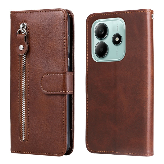 Funda para teléfono de cuero con cremallera y textura de becerro a la moda, For Redmi Note 14 4G 163.25mm Global, For Redmi Note 14 5G, For Redmi Note 14 Pro 5G / Note 14 Pro+ 5G, For Redmi 14C 4G, For Redmi K70 Ultra, For Redmi 13 4G / Redmi Note 13R