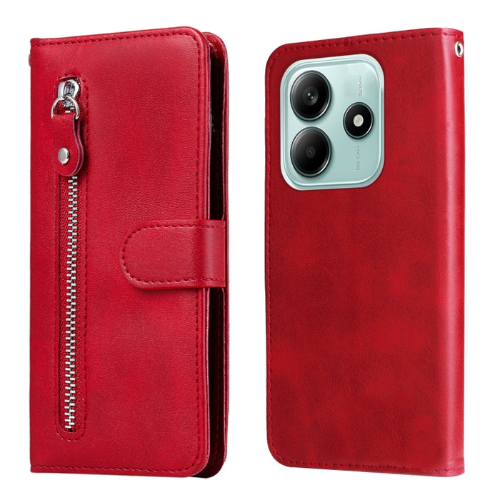 Funda para teléfono de cuero con cremallera y textura de becerro a la moda, For Redmi Note 14 4G 163.25mm Global, For Redmi Note 14 5G, For Redmi Note 14 Pro 5G / Note 14 Pro+ 5G, For Redmi 14C 4G, For Redmi K70 Ultra, For Redmi 13 4G / Redmi Note 13R