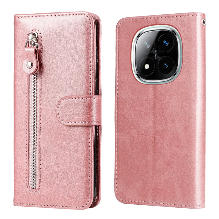 Funda para teléfono de cuero con cremallera y textura de becerro a la moda, For Redmi Note 14 4G 163.25mm Global, For Redmi Note 14 5G, For Redmi Note 14 Pro 5G / Note 14 Pro+ 5G, For Redmi 14C 4G, For Redmi K70 Ultra, For Redmi 13 4G / Redmi Note 13R