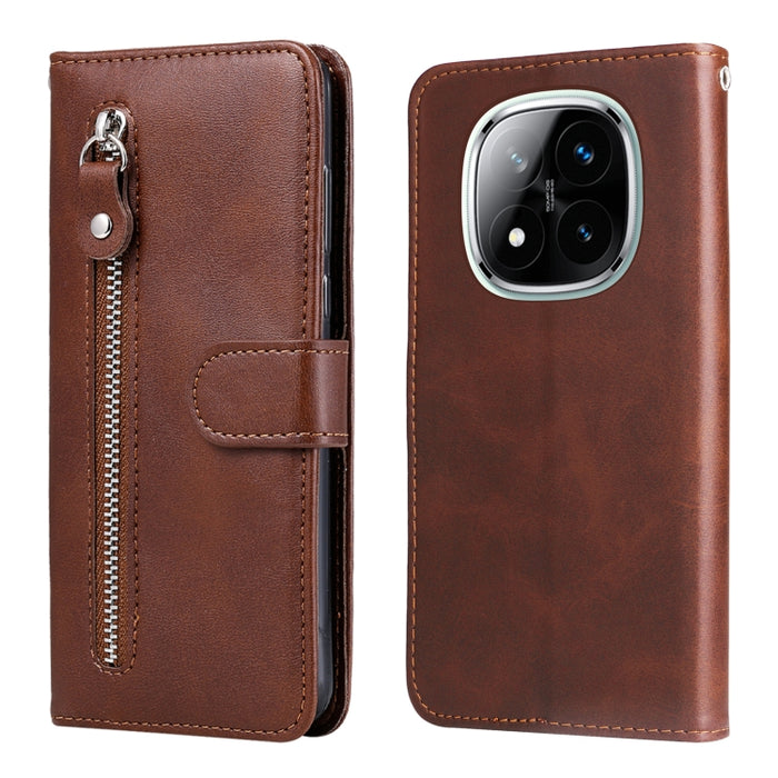 Funda para teléfono de cuero con cremallera y textura de becerro a la moda, For Redmi Note 14 4G 163.25mm Global, For Redmi Note 14 5G, For Redmi Note 14 Pro 5G / Note 14 Pro+ 5G, For Redmi 14C 4G, For Redmi K70 Ultra, For Redmi 13 4G / Redmi Note 13R