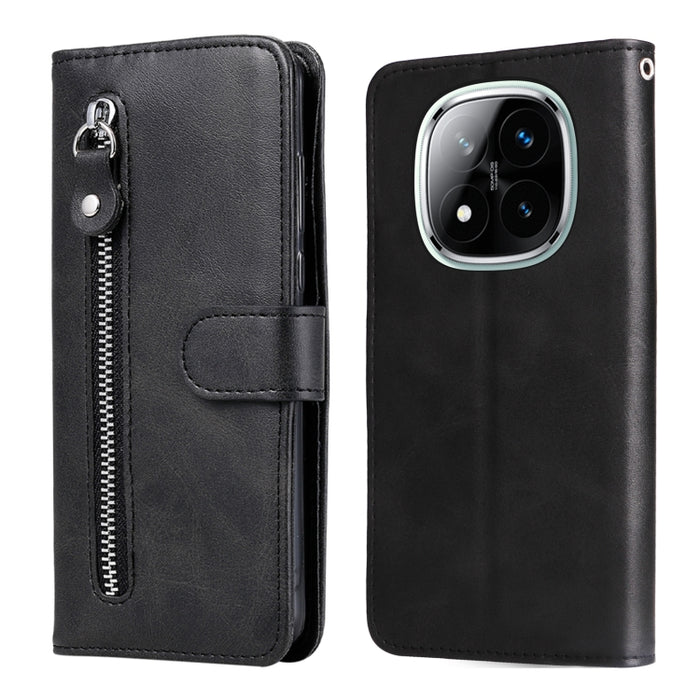 Funda para teléfono de cuero con cremallera y textura de becerro a la moda, For Redmi Note 14 4G 163.25mm Global, For Redmi Note 14 5G, For Redmi Note 14 Pro 5G / Note 14 Pro+ 5G, For Redmi 14C 4G, For Redmi K70 Ultra, For Redmi 13 4G / Redmi Note 13R