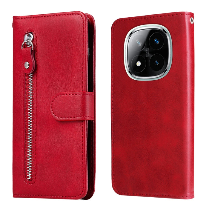 Funda para teléfono de cuero con cremallera y textura de becerro a la moda, For Redmi Note 14 4G 163.25mm Global, For Redmi Note 14 5G, For Redmi Note 14 Pro 5G / Note 14 Pro+ 5G, For Redmi 14C 4G, For Redmi K70 Ultra, For Redmi 13 4G / Redmi Note 13R