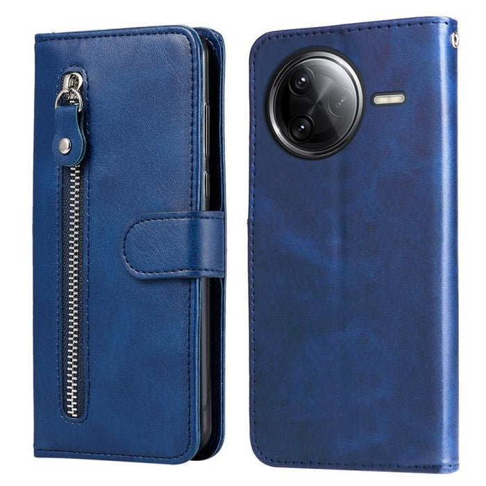 Funda para teléfono de cuero con cremallera y textura de becerro a la moda, For Redmi Note 14 4G 163.25mm Global, For Redmi Note 14 5G, For Redmi Note 14 Pro 5G / Note 14 Pro+ 5G, For Redmi 14C 4G, For Redmi K70 Ultra, For Redmi 13 4G / Redmi Note 13R