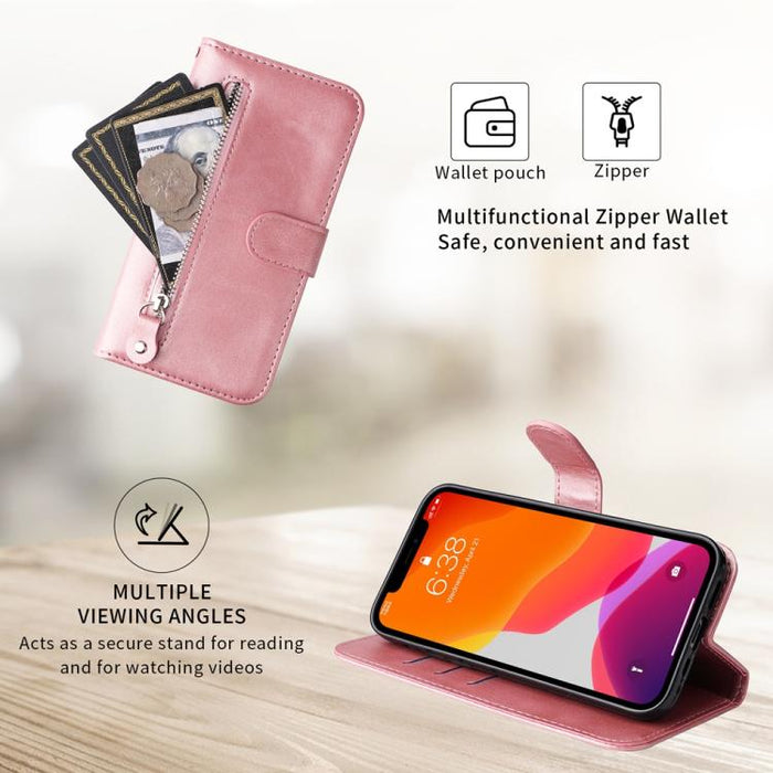 Funda para teléfono de cuero con cremallera y textura de becerro a la moda, For Redmi Note 14 4G 163.25mm Global, For Redmi Note 14 5G, For Redmi Note 14 Pro 5G / Note 14 Pro+ 5G, For Redmi 14C 4G, For Redmi K70 Ultra, For Redmi 13 4G / Redmi Note 13R