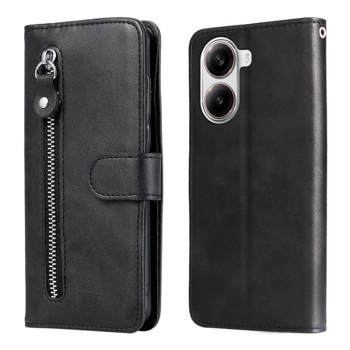 Funda para teléfono de cuero con cremallera y textura de becerro a la moda, For Redmi Note 14 4G 163.25mm Global, For Redmi Note 14 5G, For Redmi Note 14 Pro 5G / Note 14 Pro+ 5G, For Redmi 14C 4G, For Redmi K70 Ultra, For Redmi 13 4G / Redmi Note 13R