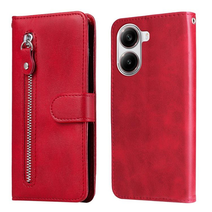 Funda para teléfono de cuero con cremallera y textura de becerro a la moda, For Redmi Note 14 4G 163.25mm Global, For Redmi Note 14 5G, For Redmi Note 14 Pro 5G / Note 14 Pro+ 5G, For Redmi 14C 4G, For Redmi K70 Ultra, For Redmi 13 4G / Redmi Note 13R