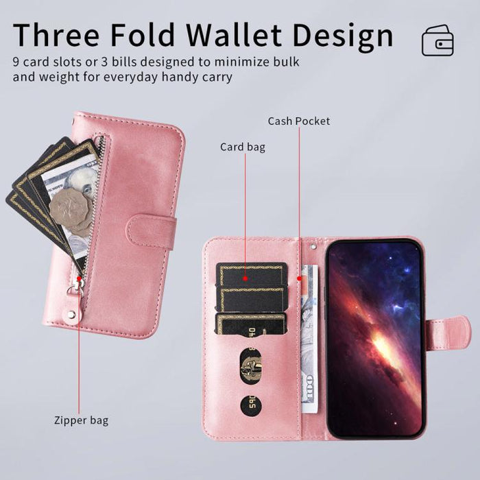 Funda para teléfono de cuero con cremallera y textura de becerro a la moda, For Redmi Note 14 4G 163.25mm Global, For Redmi Note 14 5G, For Redmi Note 14 Pro 5G / Note 14 Pro+ 5G, For Redmi 14C 4G, For Redmi K70 Ultra, For Redmi 13 4G / Redmi Note 13R