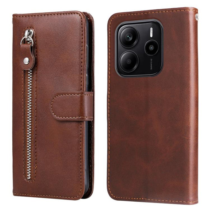 Funda para teléfono de cuero con cremallera y textura de becerro a la moda, For Redmi Note 14 4G 163.25mm Global, For Redmi Note 14 5G, For Redmi Note 14 Pro 5G / Note 14 Pro+ 5G, For Redmi 14C 4G, For Redmi K70 Ultra, For Redmi 13 4G / Redmi Note 13R