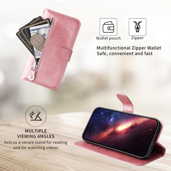 Funda para teléfono de cuero con cremallera y textura de becerro a la moda, For Redmi Note 14 4G 163.25mm Global, For Redmi Note 14 5G, For Redmi Note 14 Pro 5G / Note 14 Pro+ 5G, For Redmi 14C 4G, For Redmi K70 Ultra, For Redmi 13 4G / Redmi Note 13R