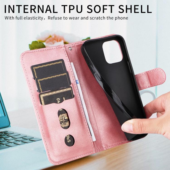 Funda para teléfono de cuero con cremallera y textura de becerro a la moda, For Redmi Note 14 4G 163.25mm Global, For Redmi Note 14 5G, For Redmi Note 14 Pro 5G / Note 14 Pro+ 5G, For Redmi 14C 4G, For Redmi K70 Ultra, For Redmi 13 4G / Redmi Note 13R