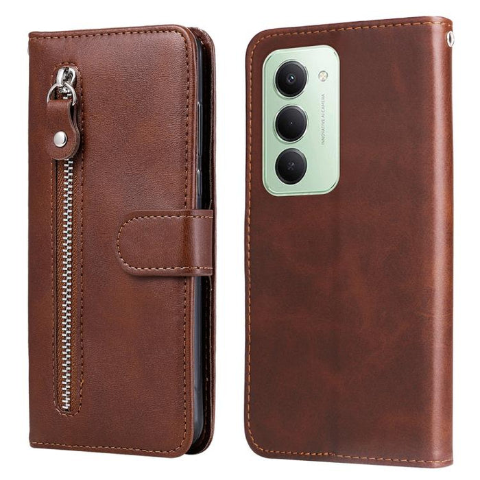 Funda para teléfono de cuero con cremallera y textura de becerro a la moda, For Redmi 15a 5G, For Redmi Turbo 5 Max 5G / Poco X8 Pro Max 5G, For Redmi Turbo 5 5G / Poco X8 Pro 5G, For Redmi Note 15 Pro+ 5G 163.3mm / Poco M8 Pro 5G                      ...