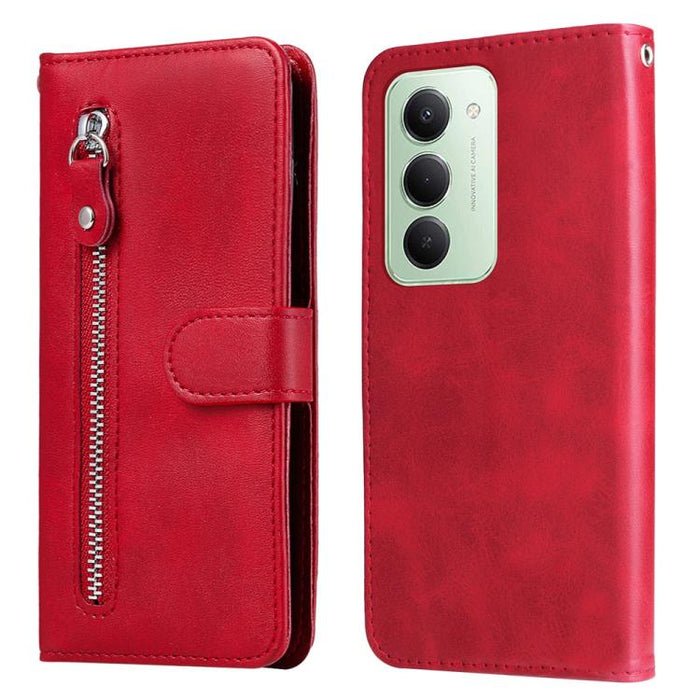 Funda para teléfono de cuero con cremallera y textura de becerro a la moda, For Redmi 15a 5G, For Redmi Turbo 5 Max 5G / Poco X8 Pro Max 5G, For Redmi Turbo 5 5G / Poco X8 Pro 5G, For Redmi Note 15 Pro+ 5G 163.3mm / Poco M8 Pro 5G                      ...