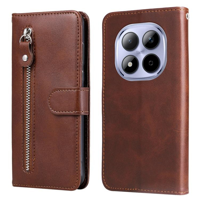Funda para teléfono de cuero con cremallera y textura de becerro a la moda, For Redmi 15a 5G, For Redmi Turbo 5 Max 5G / Poco X8 Pro Max 5G, For Redmi Turbo 5 5G / Poco X8 Pro 5G, For Redmi Note 15 Pro+ 5G 163.3mm / Poco M8 Pro 5G                      ...