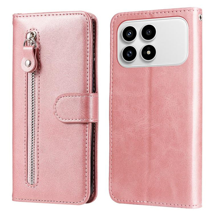 Funda para teléfono de cuero con cremallera y textura de becerro a la moda, For Redmi 15a 5G, For Redmi Turbo 5 Max 5G / Poco X8 Pro Max 5G, For Redmi Turbo 5 5G / Poco X8 Pro 5G, For Redmi Note 15 Pro+ 5G 163.3mm / Poco M8 Pro 5G                      ...