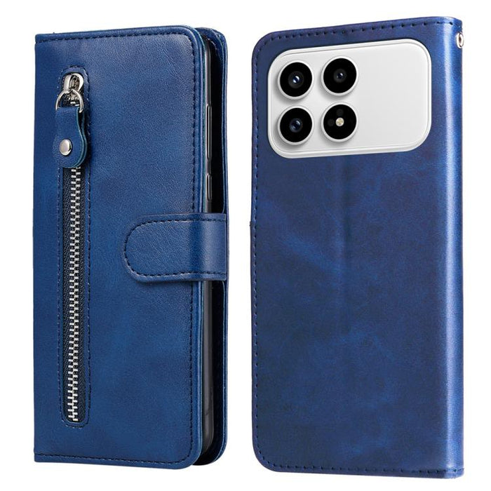 Funda para teléfono de cuero con cremallera y textura de becerro a la moda, For Redmi 15a 5G, For Redmi Turbo 5 Max 5G / Poco X8 Pro Max 5G, For Redmi Turbo 5 5G / Poco X8 Pro 5G, For Redmi Note 15 Pro+ 5G 163.3mm / Poco M8 Pro 5G                      ...