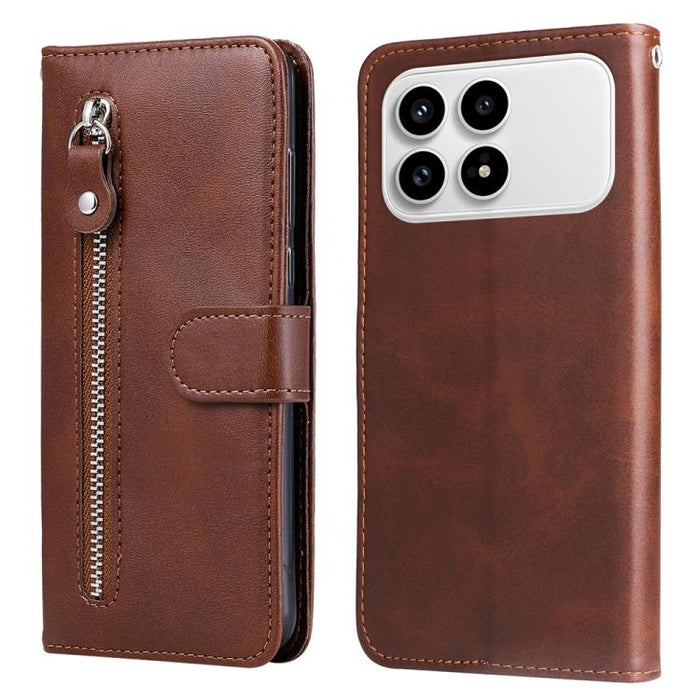 Funda para teléfono de cuero con cremallera y textura de becerro a la moda, For Redmi 15a 5G, For Redmi Turbo 5 Max 5G / Poco X8 Pro Max 5G, For Redmi Turbo 5 5G / Poco X8 Pro 5G, For Redmi Note 15 Pro+ 5G 163.3mm / Poco M8 Pro 5G                      ...