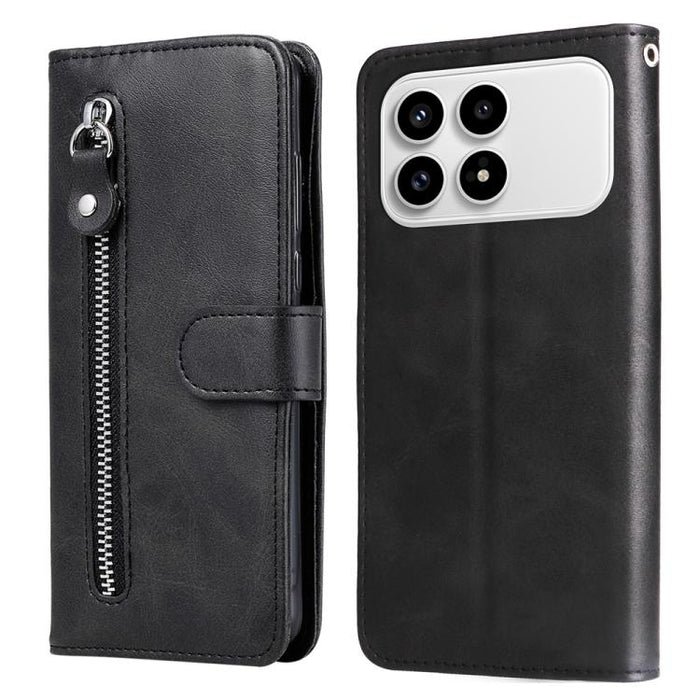 Funda para teléfono de cuero con cremallera y textura de becerro a la moda, For Redmi 15a 5G, For Redmi Turbo 5 Max 5G / Poco X8 Pro Max 5G, For Redmi Turbo 5 5G / Poco X8 Pro 5G, For Redmi Note 15 Pro+ 5G 163.3mm / Poco M8 Pro 5G                      ...