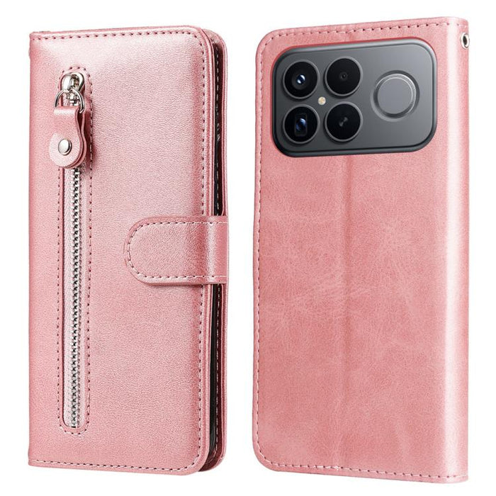 Funda para teléfono de cuero con cremallera y textura de becerro a la moda, For Redmi 15a 5G, For Redmi Turbo 5 Max 5G / Poco X8 Pro Max 5G, For Redmi Turbo 5 5G / Poco X8 Pro 5G, For Redmi Note 15 Pro+ 5G 163.3mm / Poco M8 Pro 5G                      ...