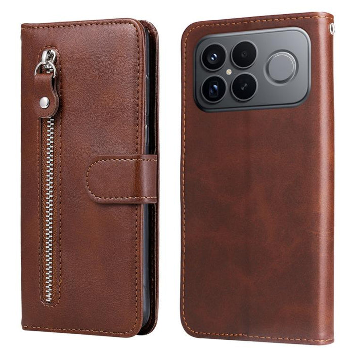 Funda para teléfono de cuero con cremallera y textura de becerro a la moda, For Redmi 15a 5G, For Redmi Turbo 5 Max 5G / Poco X8 Pro Max 5G, For Redmi Turbo 5 5G / Poco X8 Pro 5G, For Redmi Note 15 Pro+ 5G 163.3mm / Poco M8 Pro 5G                      ...