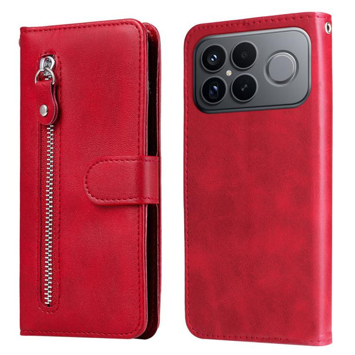 Funda para teléfono de cuero con cremallera y textura de becerro a la moda, For Redmi 15a 5G, For Redmi Turbo 5 Max 5G / Poco X8 Pro Max 5G, For Redmi Turbo 5 5G / Poco X8 Pro 5G, For Redmi Note 15 Pro+ 5G 163.3mm / Poco M8 Pro 5G                      ...
