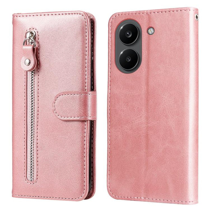 Funda para teléfono de cuero con cremallera y textura de becerro a la moda, For Redmi 15a 5G, For Redmi Turbo 5 Max 5G / Poco X8 Pro Max 5G, For Redmi Turbo 5 5G / Poco X8 Pro 5G, For Redmi Note 15 Pro+ 5G 163.3mm / Poco M8 Pro 5G                      ...