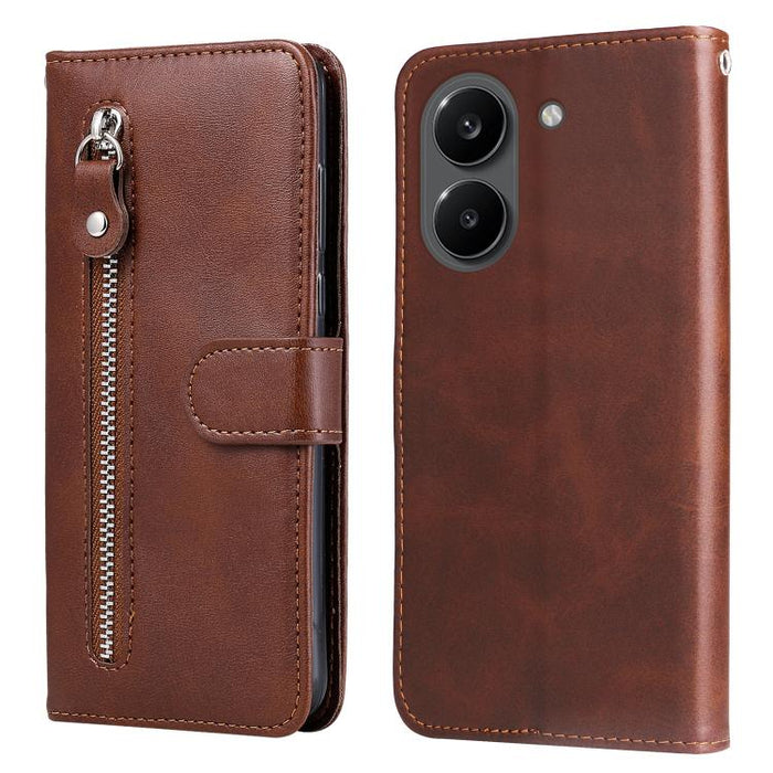 Funda para teléfono de cuero con cremallera y textura de becerro a la moda, For Redmi 15a 5G, For Redmi Turbo 5 Max 5G / Poco X8 Pro Max 5G, For Redmi Turbo 5 5G / Poco X8 Pro 5G, For Redmi Note 15 Pro+ 5G 163.3mm / Poco M8 Pro 5G                      ...